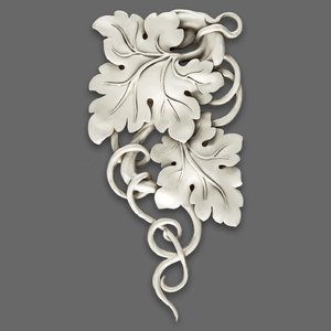 Stucco moulding - decorative applique with vine and leaves, left